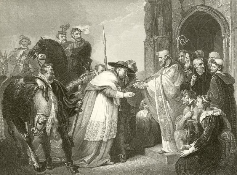 Kardinal Wolsey ved Leicester Abbey av Richard Westall