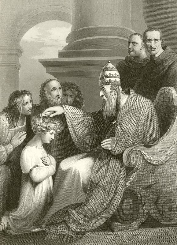 Prins Alfred før pave Leo den III av Richard Westall