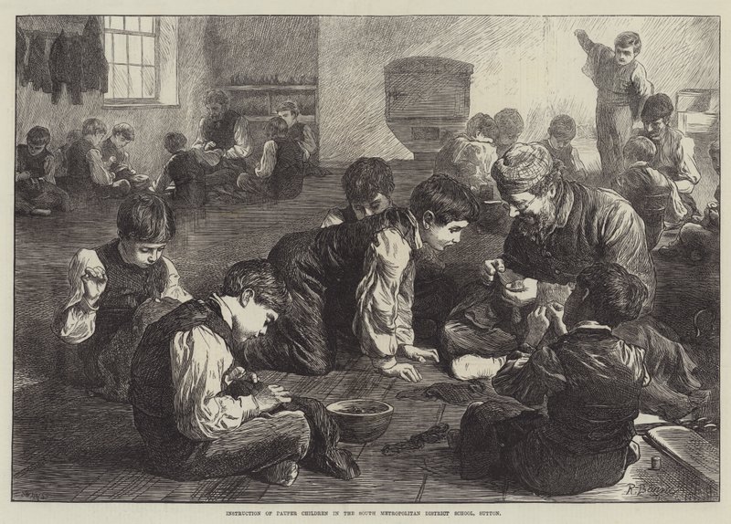 Instruksjon av fattige barn i South Metropolitan District School, Sutton av Robert Barnes
