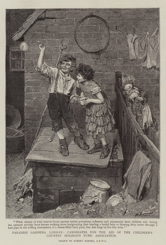 Paradise Gardens, London, Candidates for the Aid of the Children