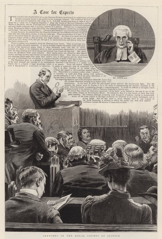 Skisser i Royal Courts of Justice av Robert Barnes