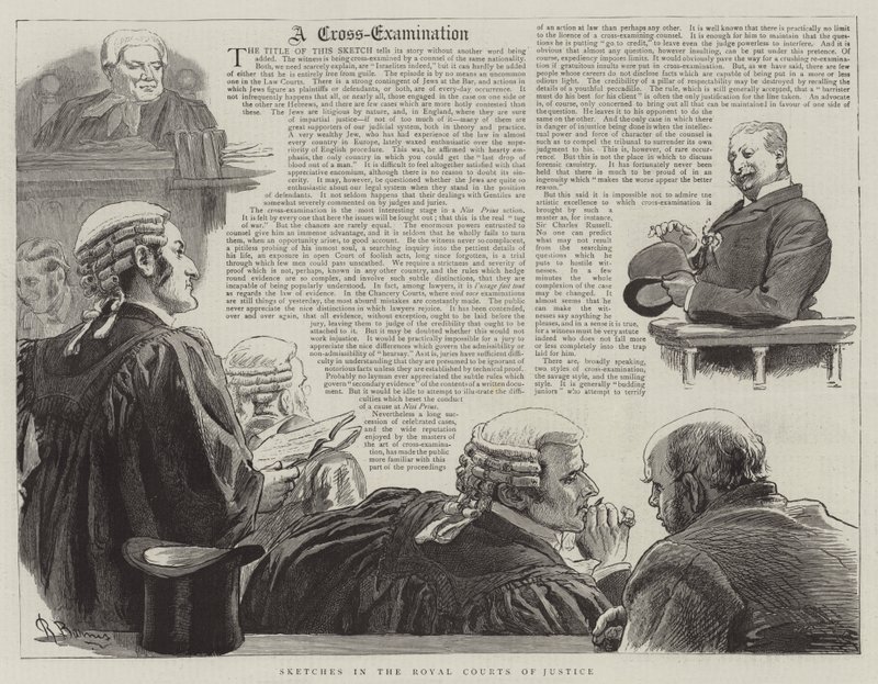 Skisser i Royal Courts of Justice av Robert Barnes