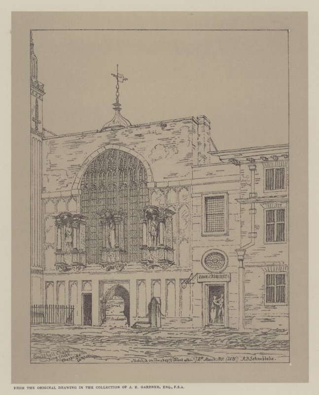 Guildhall Chapel, King Street, Cheapside, London, 1815 av Robert Blemell Schnebbelie