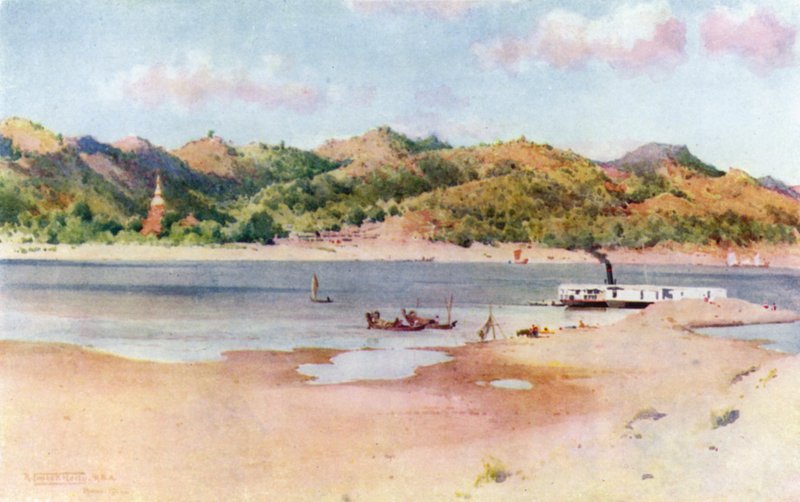Landing-Ghaut ved Prome, Low River av Robert George Talbot Kelly