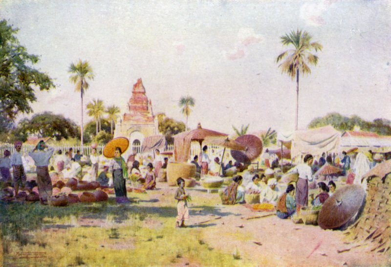 Markedsplass ved Taungdwingyi av Robert George Talbot Kelly