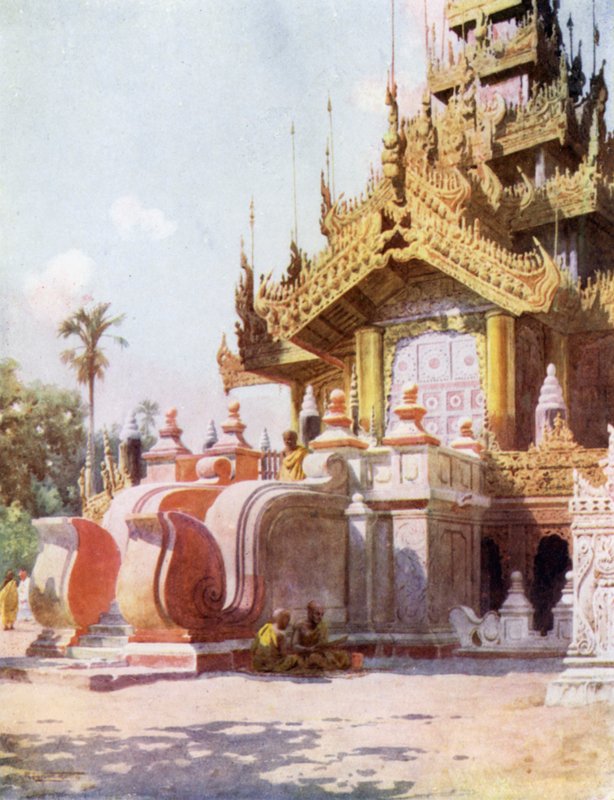Portico av Queens Golden Monastery, Mandalay av Robert George Talbot Kelly