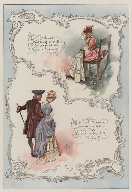 Kjærlighetssyk Little Maiden (chromolitho) av Robert Sauber