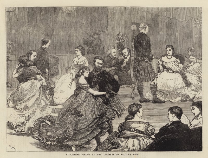 En portrettgruppe på hertuginnen av Argylls ball av Robert Walker Macbeth
