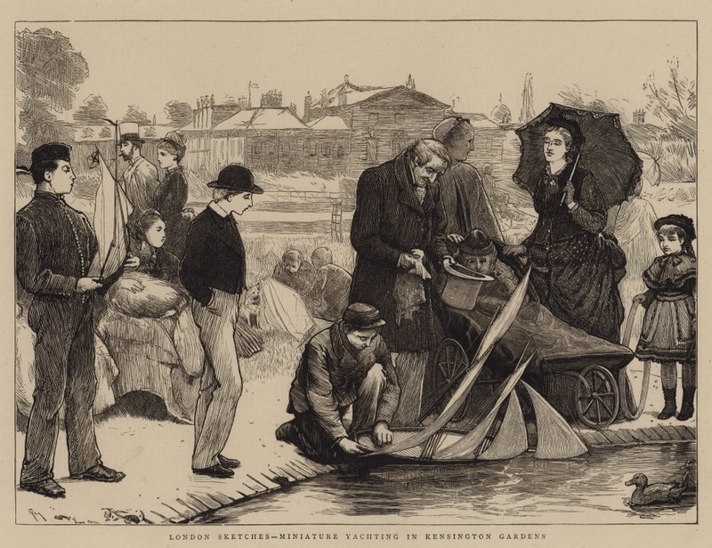 London Sketches, Miniatyr Yachting i Kensington Gardens av Robert Walker Macbeth