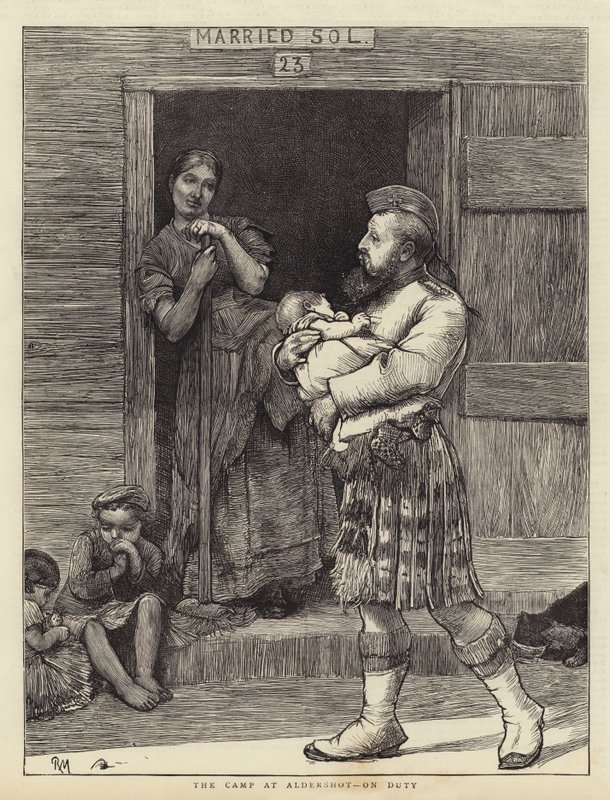 Leiren ved Aldershot, On Duty av Robert Walker Macbeth