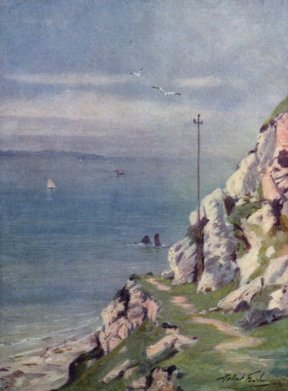 En gangsti på Great Orme (farge litho) av Robert (after) Fowler