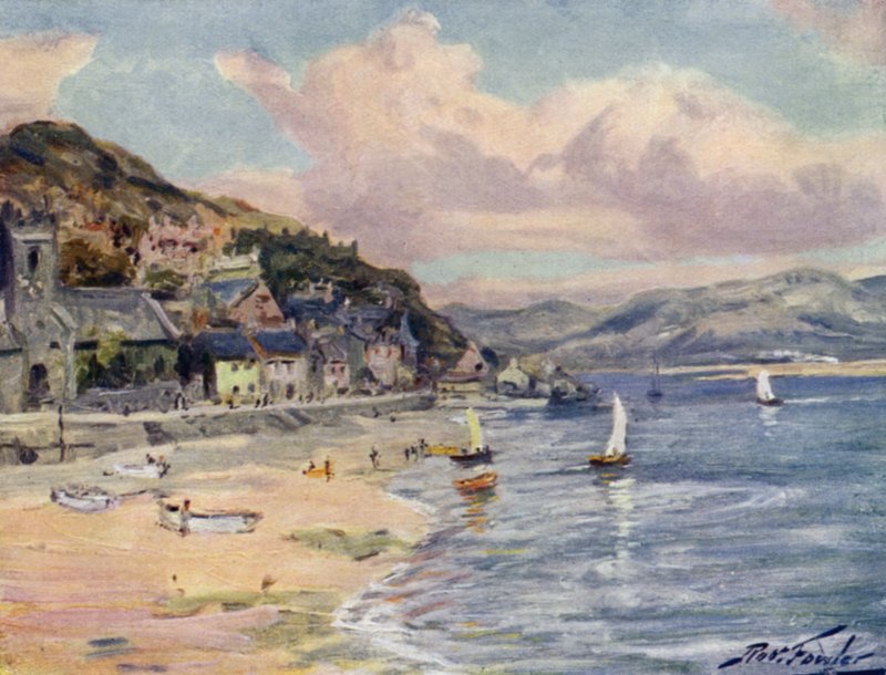 Aberdovey (farge litho) av Robert (after) Fowler
