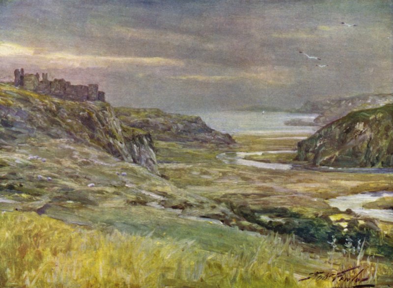 Pennard Castle, Glamorganshire (farge litho) av Robert (after) Fowler