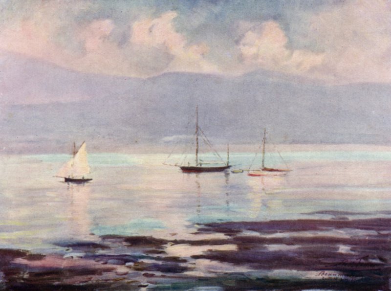 Yachts, Anglesey Coast (farge litho) av Robert (after) Fowler