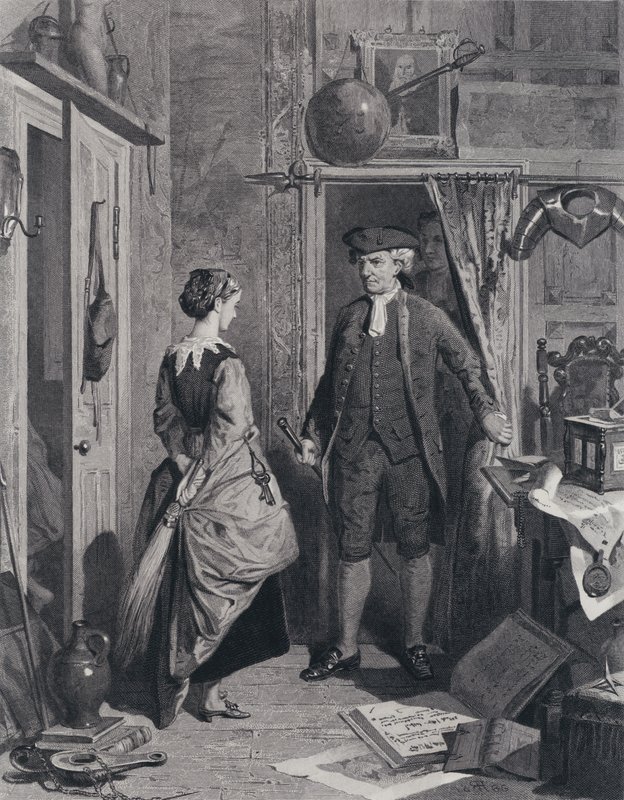Antikvaren og Lovel kommer inn i Sanctum (gravering) av Robert (after) Herdman