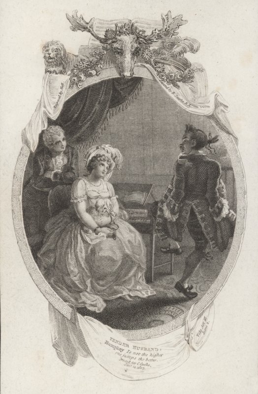 Scene fra The Tender Husband av Richard Steele (gravering) av Robert (after) Smirke