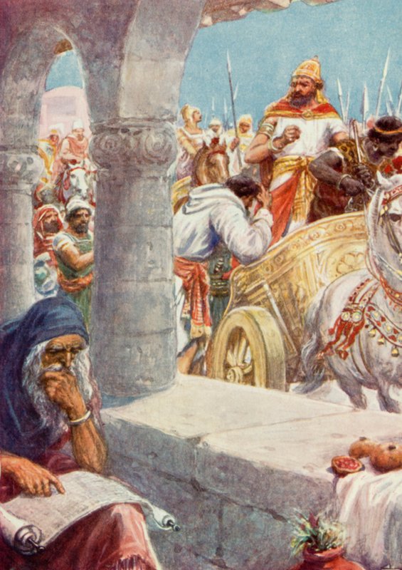 "Gå vask i Jordan" (farge litho) av Robert Ambrose Dudley