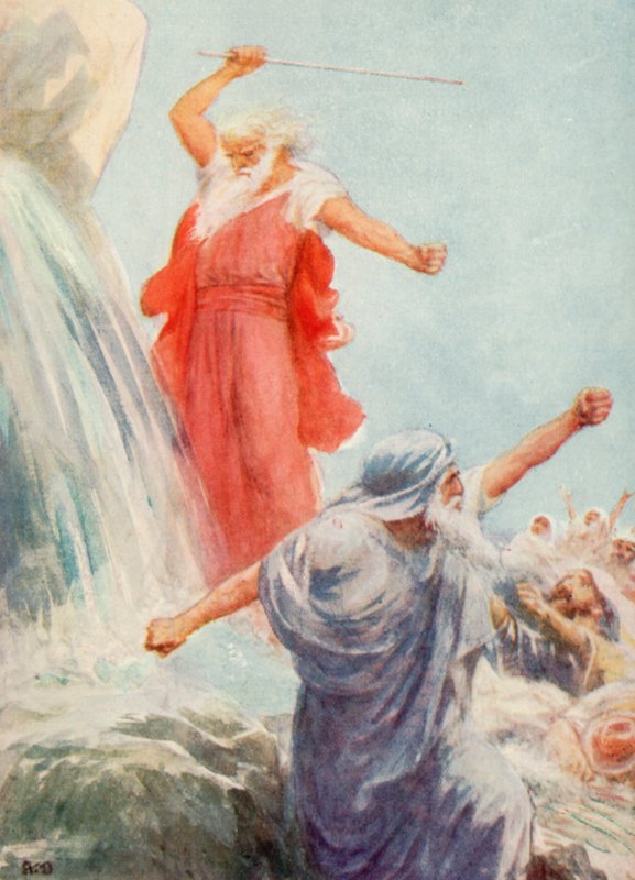 Smiting the Rock (farge litho) av Robert Ambrose Dudley