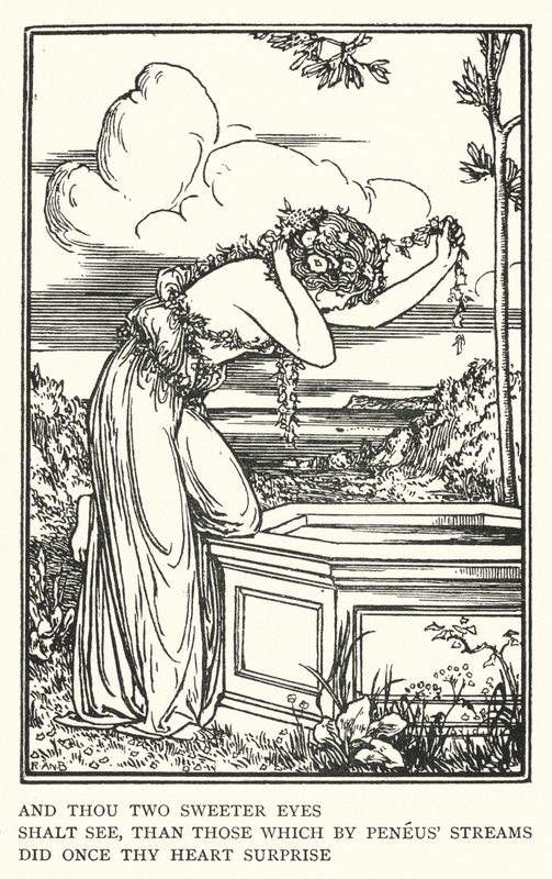 Og du to søtere øyne, skal se, enn de som ved Peneus-strømmer, en gang overrasket ditt hjerte (litho) av Robert Anning Bell