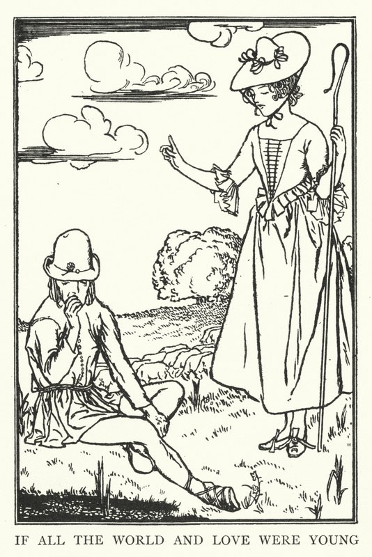 Hvis all verden og kjærligheten var ung (litho) av Robert Anning Bell