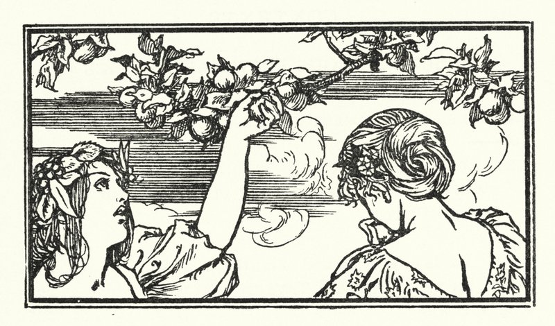 Illustrasjon for dikt av John Keats (litho) av Robert Anning Bell