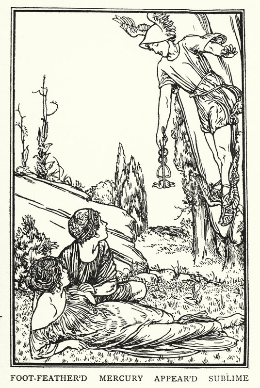 Illustrasjon for dikt av John Keats: Endymion (litho) av Robert Anning Bell