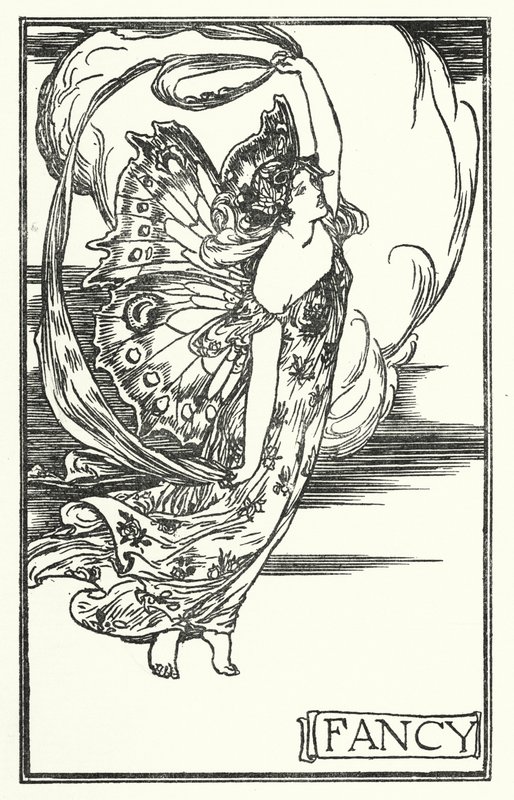 Illustrasjon for dikt av John Keats: Fancy (litho) av Robert Anning Bell