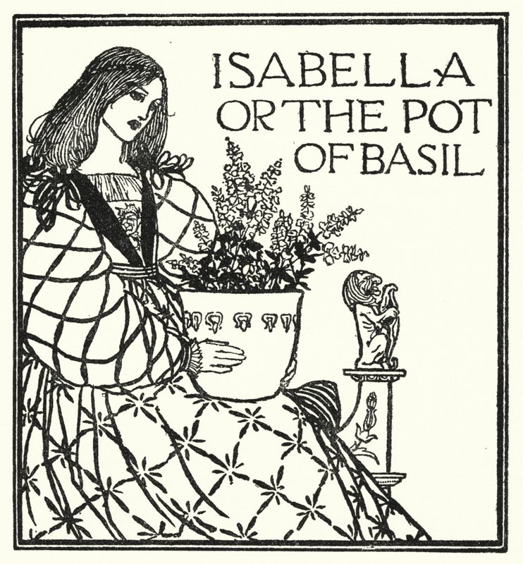Illustrasjon for dikt av John Keats: Isabella or The Pot of Basil (litho) av Robert Anning Bell