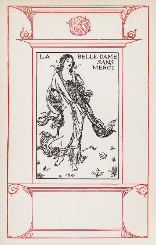 Illustrasjon for dikt av John Keats: La Belle Dame Sans Merci (litho) av Robert Anning Bell