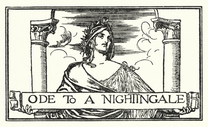 Illustrasjon for dikt av John Keats: Ode To A Nightingale (litho) av Robert Anning Bell
