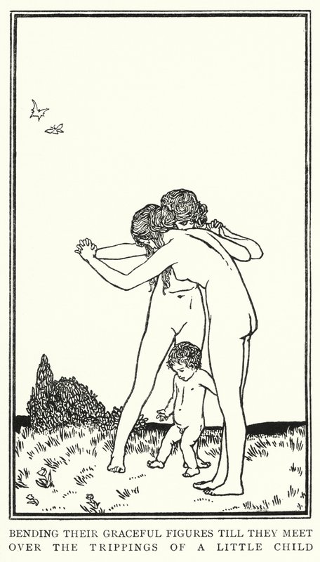 Illustrasjon for dikt av John Keats: Sleep And Beauty (litho) av Robert Anning Bell