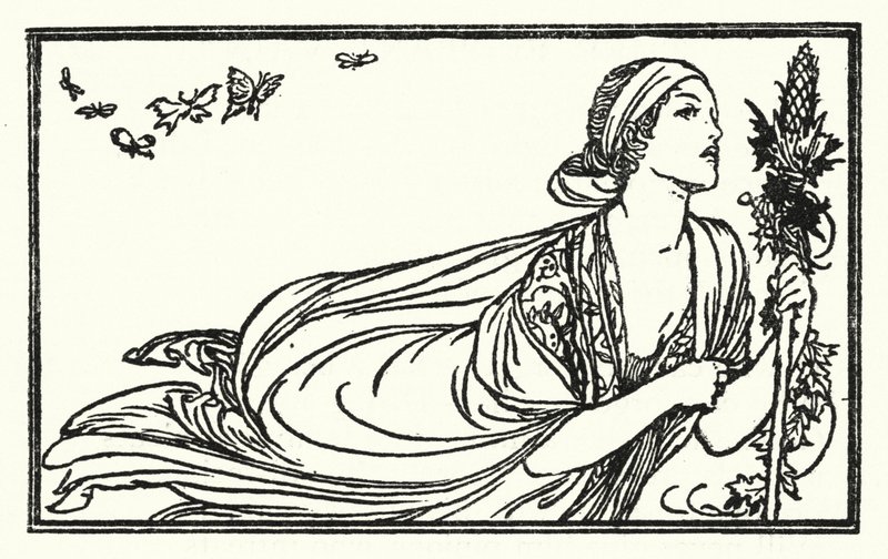 Illustrasjon for dikt av John Keats: Sleep And Poetry (litho) av Robert Anning Bell