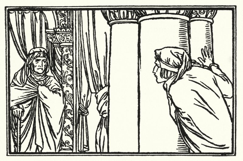 Illustrasjon for dikt av John Keats: The Eve of St Agnes (litho) av Robert Anning Bell