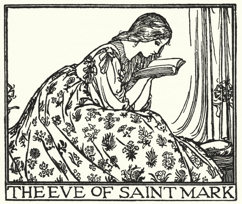 Illustrasjon for dikt av John Keats: The Eve of St Mark (litho) av Robert Anning Bell