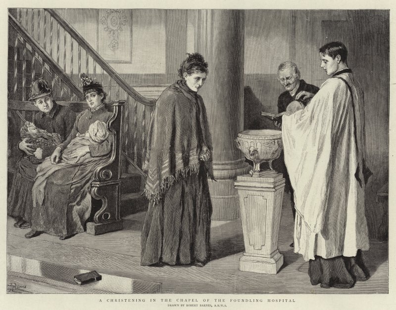 En dåp i kapellet på Foundling Hospital av Robert Barnes