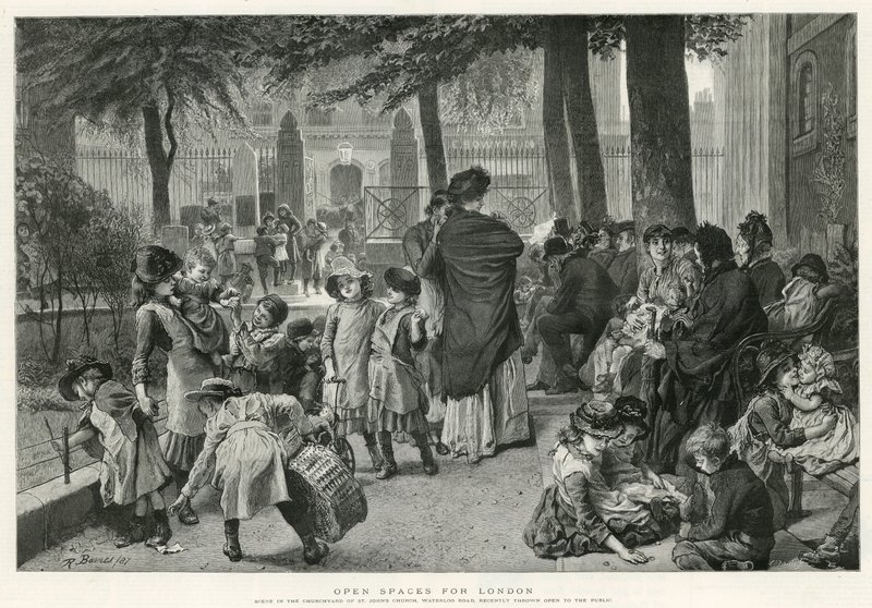 Scene i kirkegården til St John