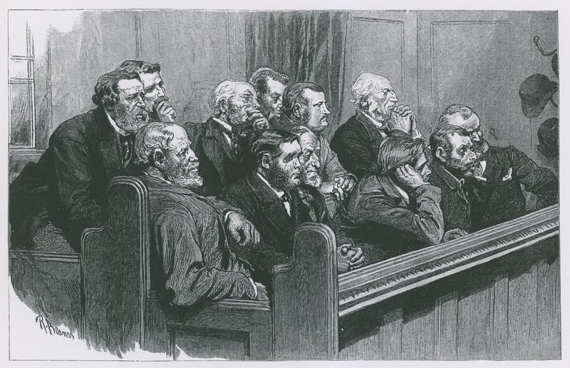 Skisser i Royal Courts of Justice: En felles jury av Robert Barnes