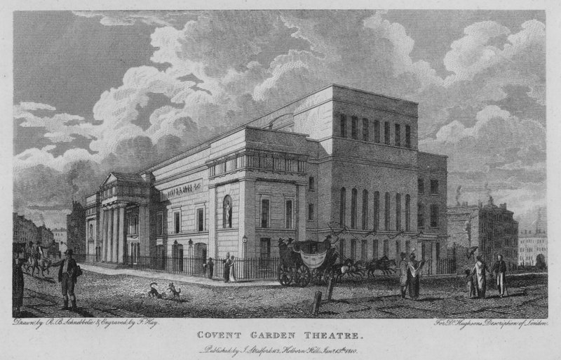 Covent Garden Theatre (gravering) av Robert Blemell (after) Schnebbelie