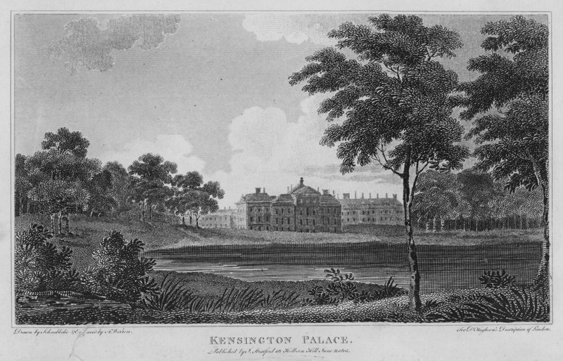 Kensington Palace (gravering) av Robert Blemell (after) Schnebbelie