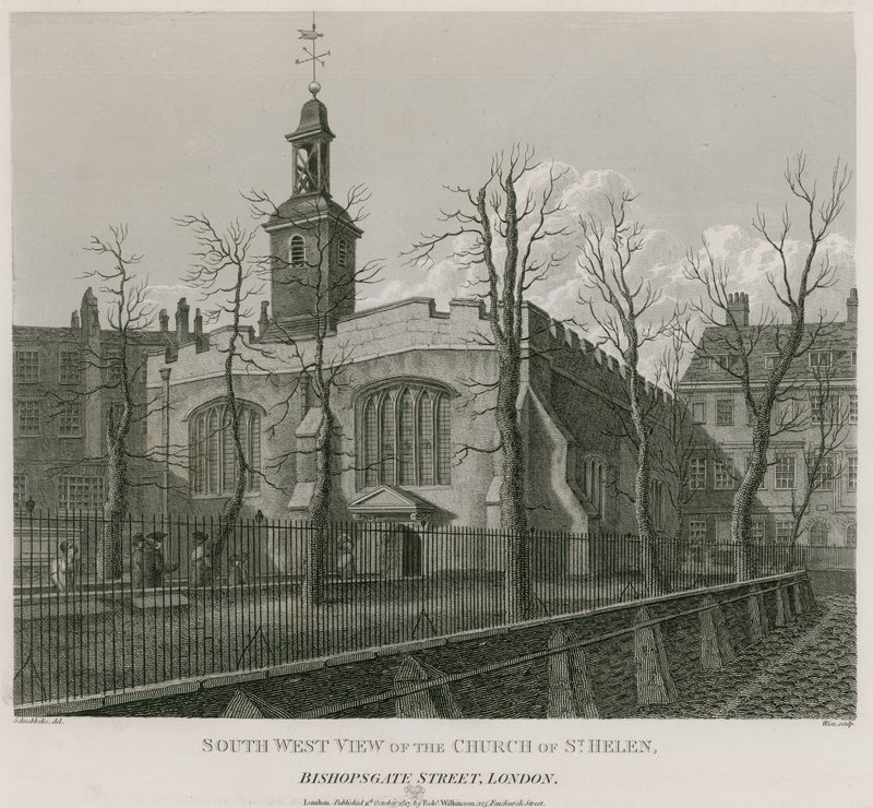 Church of St Helen, Bishopsgate Street, London av Robert Blemell Schnebbelie