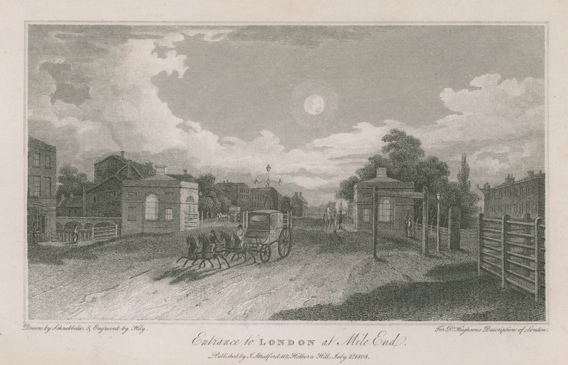 Inngang til London ved Mile End av Robert Blemell Schnebbelie