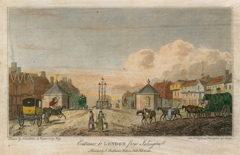 Inngang til London fra Islington av Robert Blemell Schnebbelie