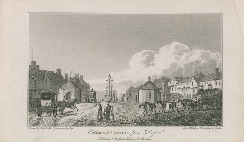 Inngang til London fra Islington av Robert Blemell Schnebbelie