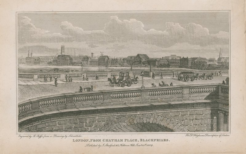 London, fra Chatham Place, Blackfriars av Robert Blemell Schnebbelie