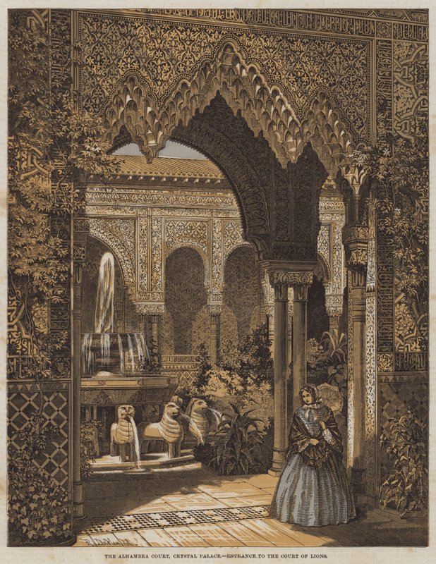 Alhambra-domstolen, Crystal Palace, inngangen til Lions Court av Robert Dudley