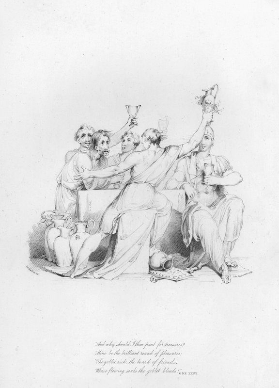 Anacreon, Ode XXXVI (gravering) av Robert Kerr (after) Porter
