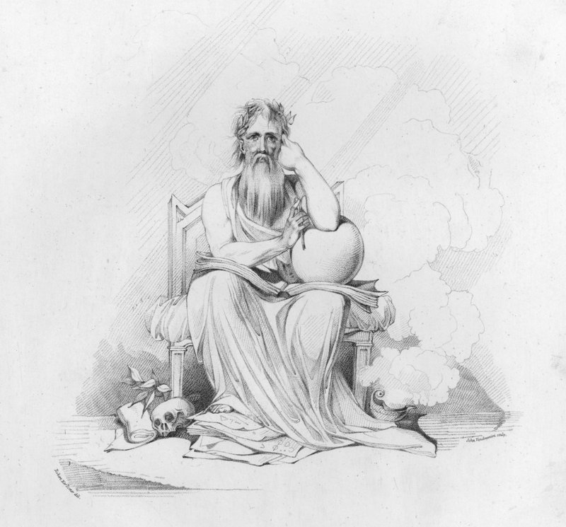Illustrasjon for Anacreon Odes (gravering) av Robert Kerr (after) Porter