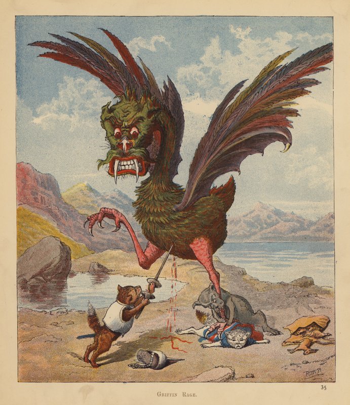 The Kitten Pilgrims: Griffin Rage (litho-farge) av Robert Michael Ballantyne