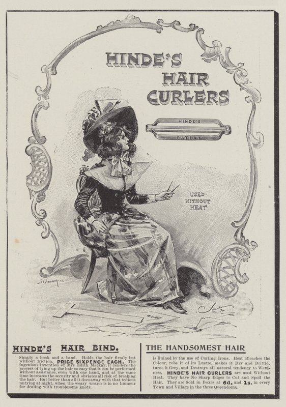Annonse, Hindes Hair Curlers av Robert Sauber