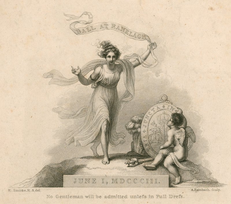 Invitasjon til et ball i Ranelagh Gardens, Millbank, London, 1. juni 1803 av Robert Smirke